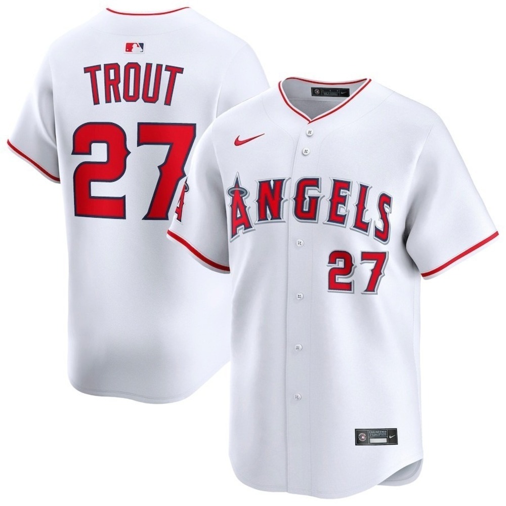 Nike® Men's MEDIUM Mike Trout LA Angels Home Limited Player Jersey, White - $175